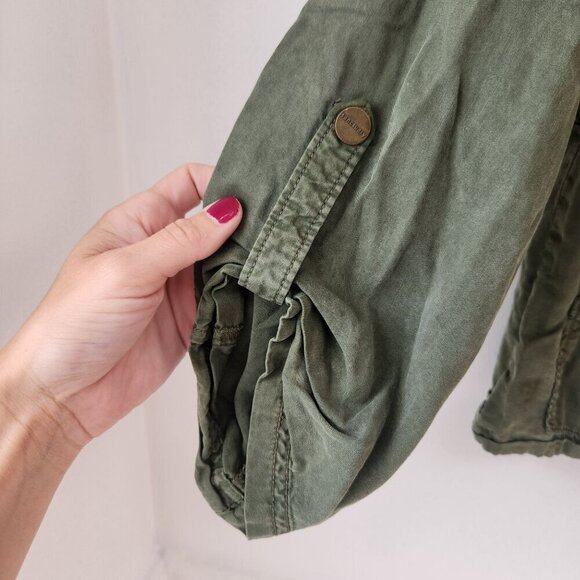 Sanctuary Olive Green Snap Front Lightweight Utility Jacket Gorpcore Women's M - Picture 6 of 8